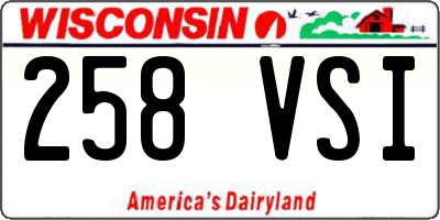 WI license plate 258VSI