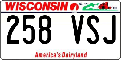 WI license plate 258VSJ