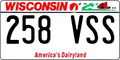 WI license plate 258VSS
