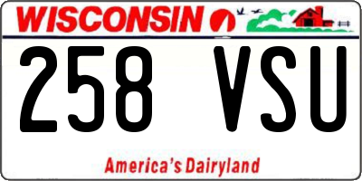 WI license plate 258VSU