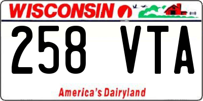 WI license plate 258VTA