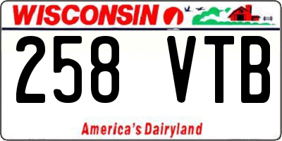 WI license plate 258VTB