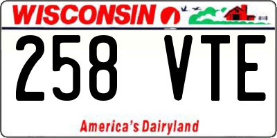 WI license plate 258VTE