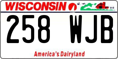 WI license plate 258WJB