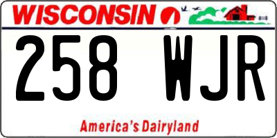 WI license plate 258WJR