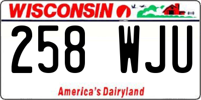 WI license plate 258WJU