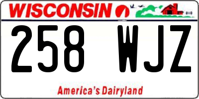 WI license plate 258WJZ