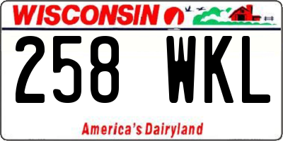 WI license plate 258WKL