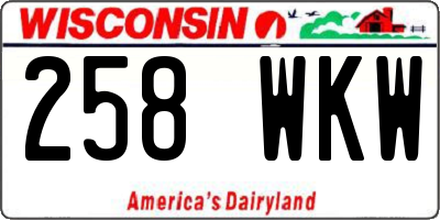 WI license plate 258WKW
