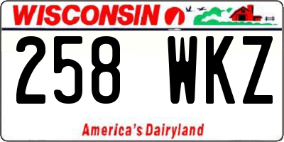 WI license plate 258WKZ