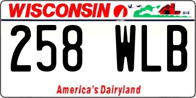 WI license plate 258WLB