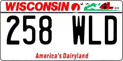 WI license plate 258WLD