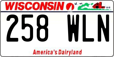 WI license plate 258WLN