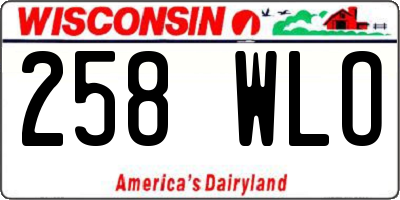 WI license plate 258WLO