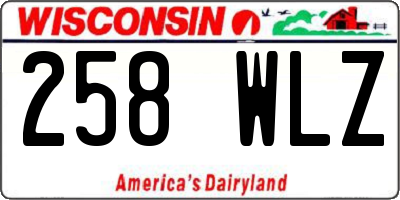 WI license plate 258WLZ