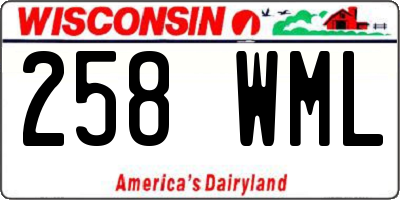 WI license plate 258WML