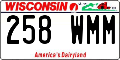 WI license plate 258WMM