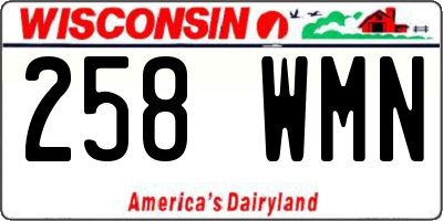 WI license plate 258WMN