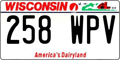 WI license plate 258WPV