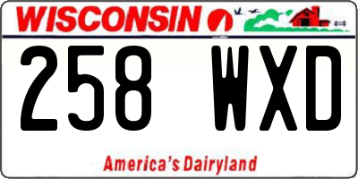 WI license plate 258WXD