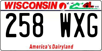 WI license plate 258WXG