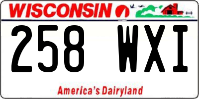 WI license plate 258WXI