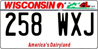 WI license plate 258WXJ