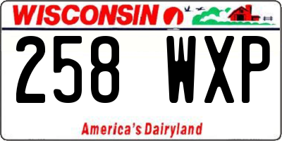 WI license plate 258WXP