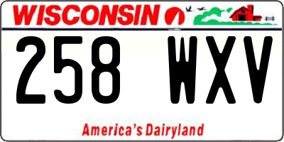 WI license plate 258WXV