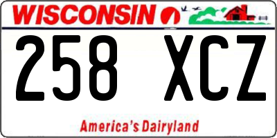 WI license plate 258XCZ