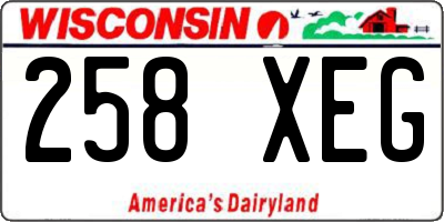 WI license plate 258XEG