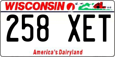 WI license plate 258XET