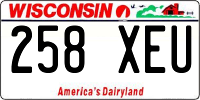 WI license plate 258XEU