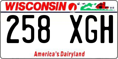 WI license plate 258XGH