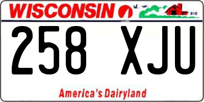WI license plate 258XJU