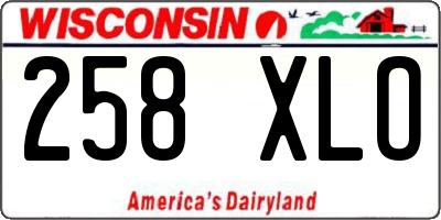 WI license plate 258XLO
