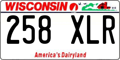 WI license plate 258XLR