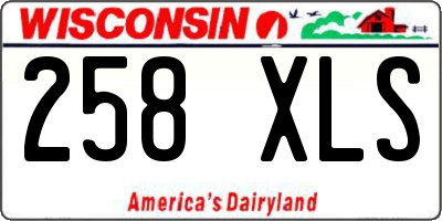 WI license plate 258XLS