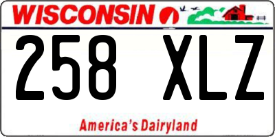 WI license plate 258XLZ