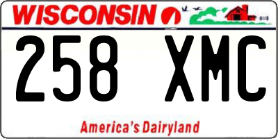 WI license plate 258XMC