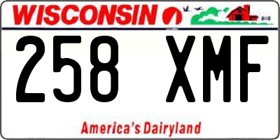 WI license plate 258XMF
