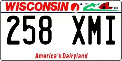 WI license plate 258XMI