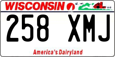 WI license plate 258XMJ