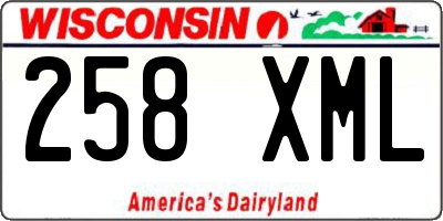 WI license plate 258XML