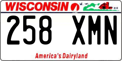 WI license plate 258XMN