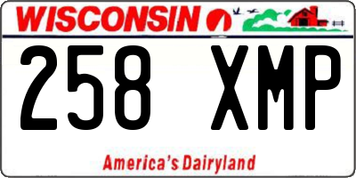 WI license plate 258XMP