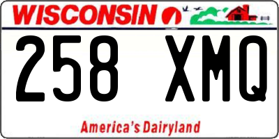 WI license plate 258XMQ