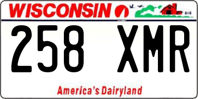 WI license plate 258XMR