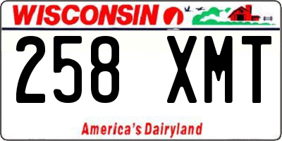 WI license plate 258XMT
