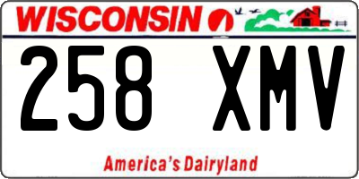 WI license plate 258XMV